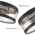 Farmhouse 2-light Black Metal with Seeded Glass Drum Flush Mount Ceiling Light